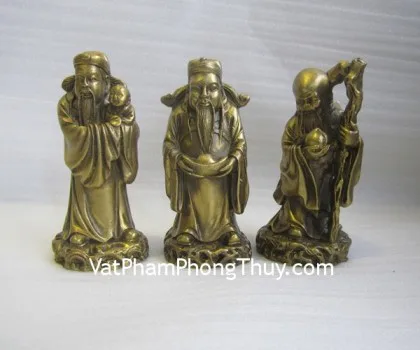 Tam đa phước lộc thọ vàng lớn - Thọ Tinh LN111-2