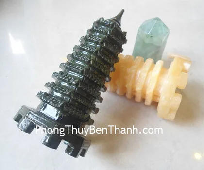 Tháp văn xương hắc ngà 9 tầng (4 tấc) FGM062