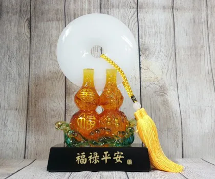 Trăng bạch ngọc trên hai hồ lô ngọc luu ly đa sắc - Phước Lộc Bình An LN217