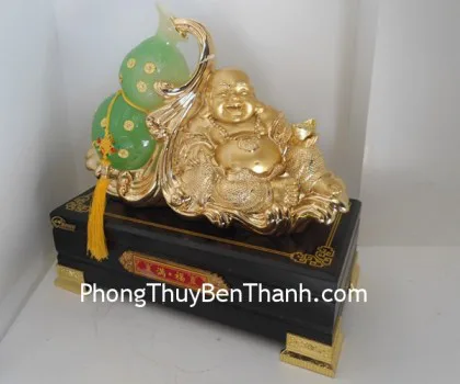 Phật Di Lạc mãn phước vàng bình ngọc Y100