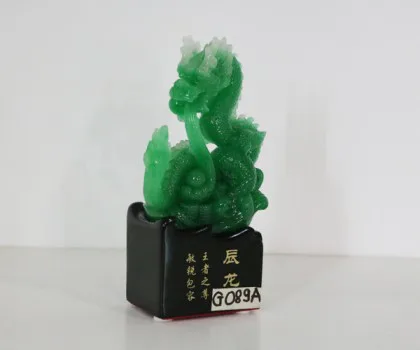Rồng xanh phun châu trên đế đá đen - Thìn long/ Vương giả chí tôn - Mẫn duy bao dung G089A